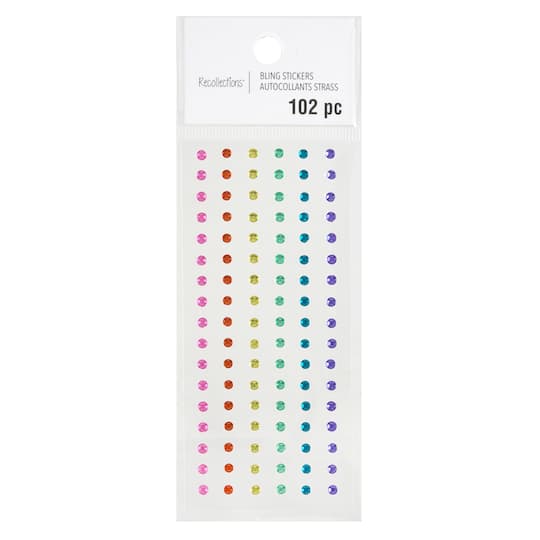 12 Packs: 102 ct. (1,224 total) Multicolored Rhinestone Stickers by Recollections&#x2122;